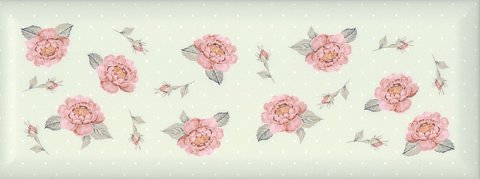 Плитка настенная ВЕДЖВУД Цветы зеленый грань 15034 N (KERAMA MARAZZI)